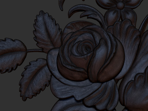 Rose bas relief 3D Print Model