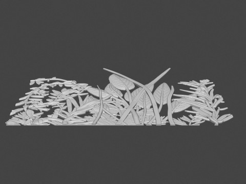 Botanical bas-relief decorative panel 3Dプリントモデル