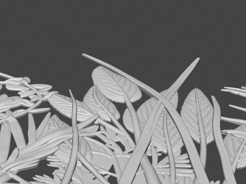 Botanical bas-relief decorative panel 3Dプリントモデル