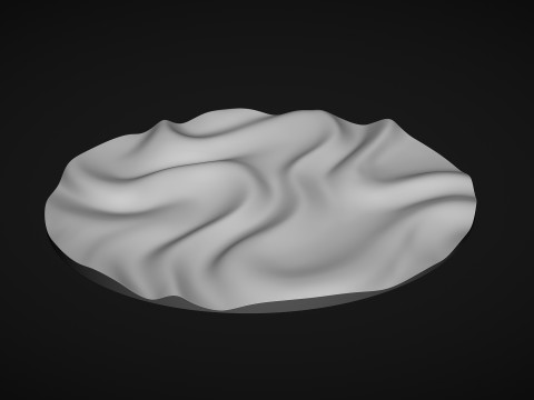 Drapery Circle Wall Art Panel 3D Print Model