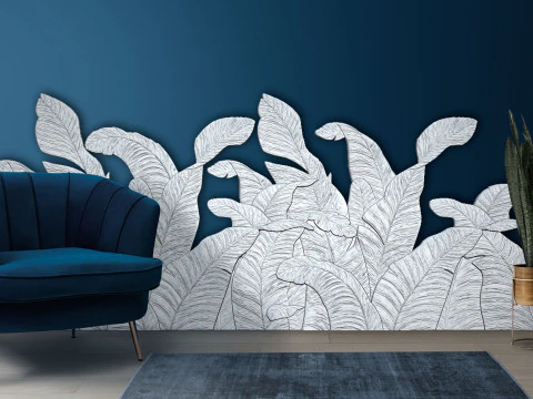 D&eacute;coration murale feuilles de bananier Modèles 3D en vedette