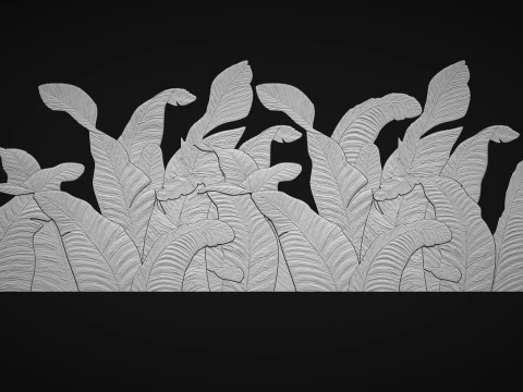 Banana Leaves Wall Decor 3D Print Model