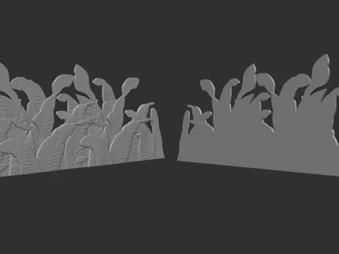 Banana Leaves Wall Decor 3D Print Model