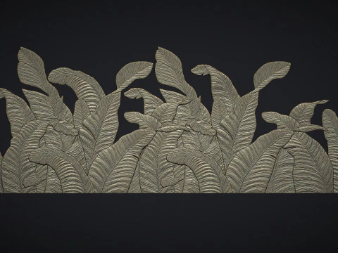 Banana Leaves Wall Decor 3D Print Model