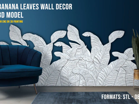 Banana Leaves Wall Decor 3D Print Model