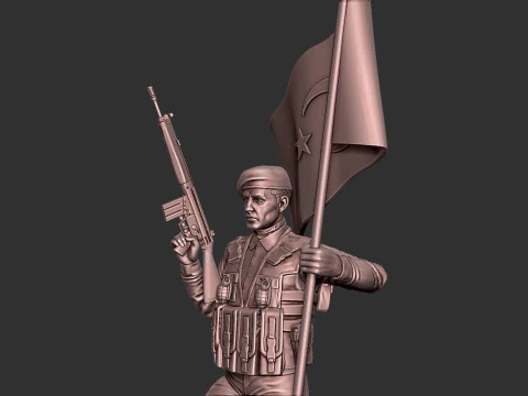 Jandarma Komando Heykeli 3D Print Model