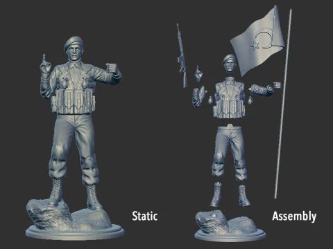 Jandarma Komando Heykeli 3D Print Model