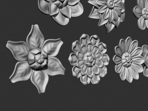 Flowers set 3D Print Model