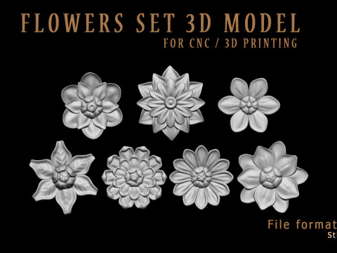 Flowers set 3D Print Model