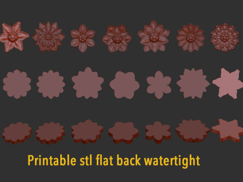 Flowers set 3D Print Model
