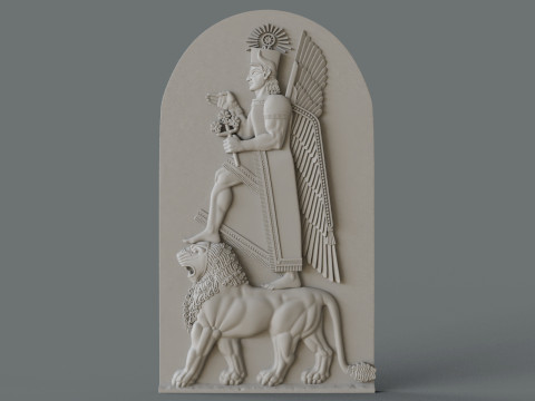 Bas Relief of Haldi 3D प्रिंट मॉडल