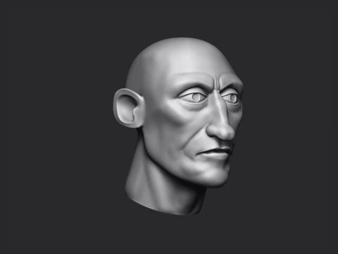 Cartoon Male Head 3D Print Model
