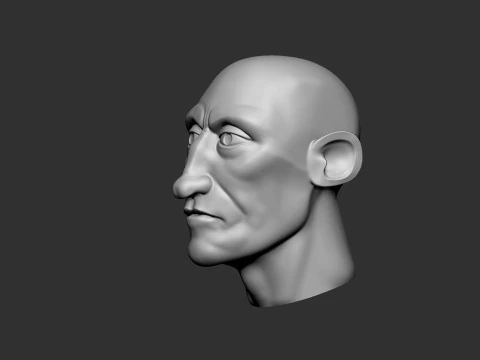Cartoon Male Head 3D Print Model