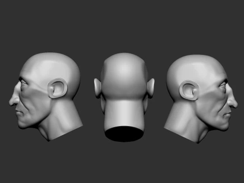 Cartoon Male Head 3D Print Model