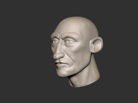 Cartoon Male Head Modèles 3D en vedette