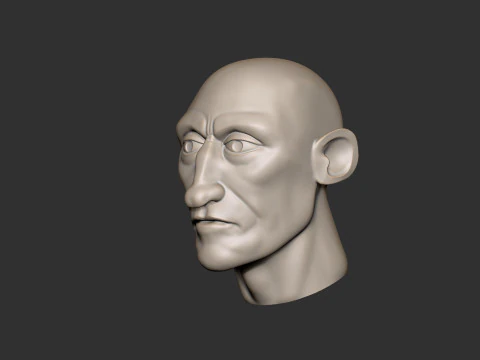 Cartoon Male Head 3D Print Model