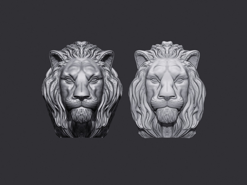 Lion Head 3D 打印模型 .c4d .max .obj .3ds .fbx .stl .blend