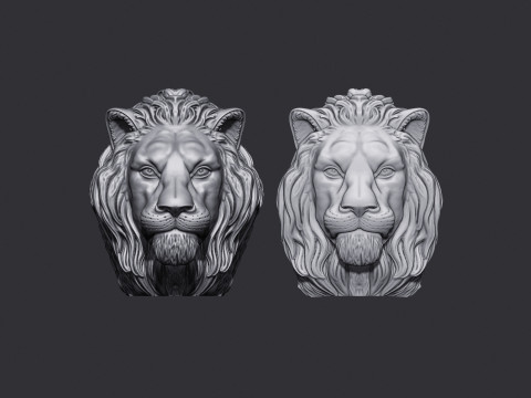 Lion Head Model Cetak 3D