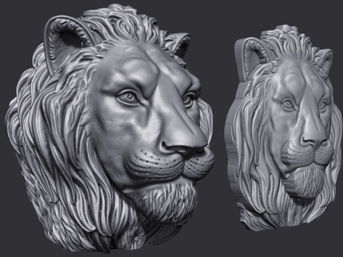 Lion Head 3D 打印模型
