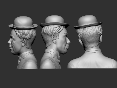 Charlie Chaplin Bust 3D 프린트 모델
