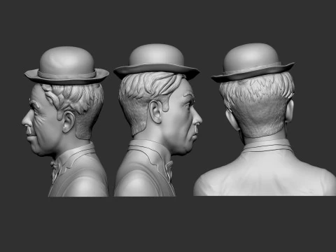 Charlie Chaplin Bust 3D Print Model