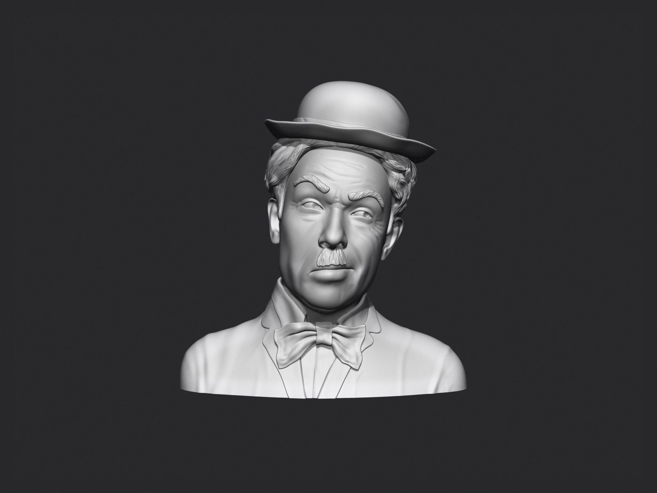 Charlie Chaplin Bust 3D Print Model .c4d .max .obj .3ds .fbx .stl .blend 