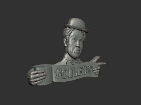 Charlie Chaplin bas relief toilet sign 3D 프린트 모델
