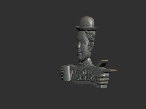 Charlie Chaplin bas relief toilet sign 3D 프린트 모델