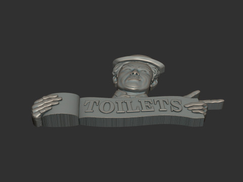 Charlie Chaplin bas relief toilet sign 3D 프린트 모델