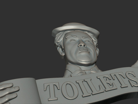 Charlie Chaplin bas relief toilet sign 3D 프린트 모델