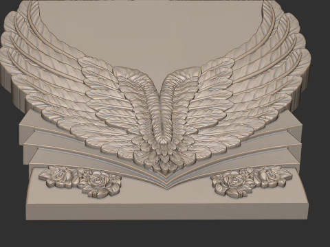 Angel Wings and Heart Memorial Modelo de Impressão 3D