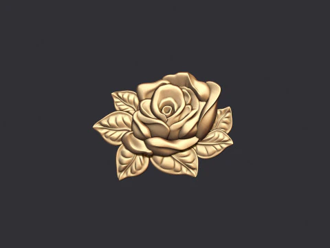 Rose Bas Relief 3D Print Model