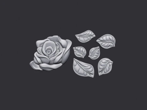 Rose Bas Relief 3D Print Model