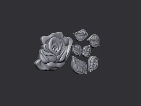 Rose Bas Relief 3D Print Model