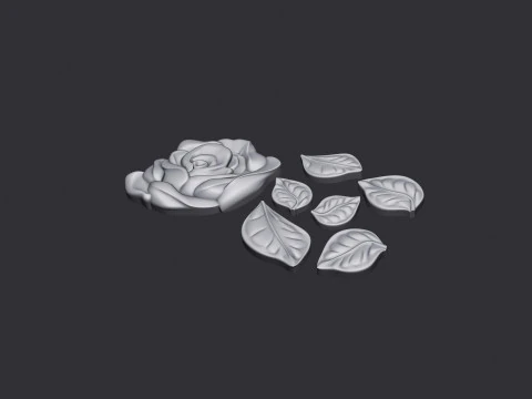 Rose Bas Relief 3D Print Model