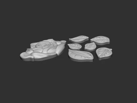 Rose Bas Relief 3D Print Model