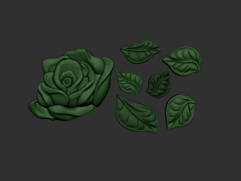 Rose Bas Relief 3D Print Model