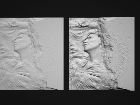 Woman Bas relief 3d wall panel 3D Print Model