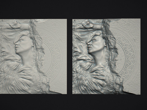 Woman Bas relief 3d wall panel 3D 打印模型