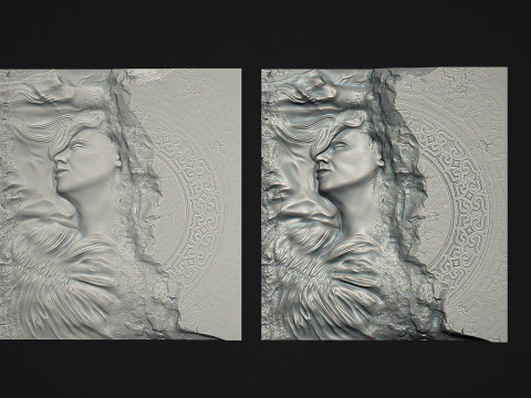 Woman Bas relief 3d wall panel 3D Print Model