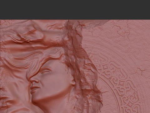 Woman Bas relief 3d wall panel 3D Print Model