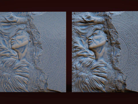Woman Bas relief 3d wall panel 3D Print Model
