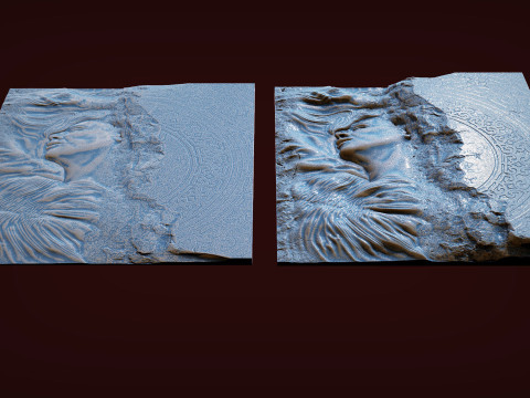 Woman Bas relief 3d wall panel 3D 打印模型