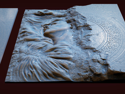 Woman Bas relief 3d wall panel 3D 打印模型