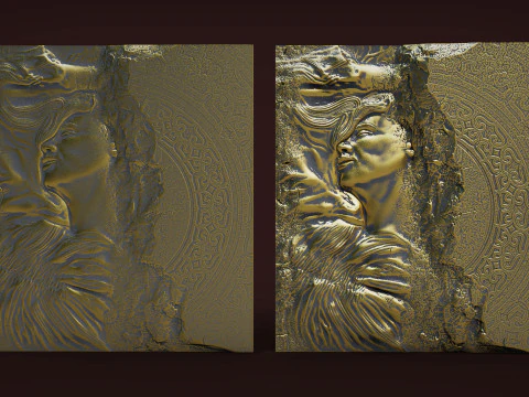 Woman Bas relief 3d wall panel 3D Print Model
