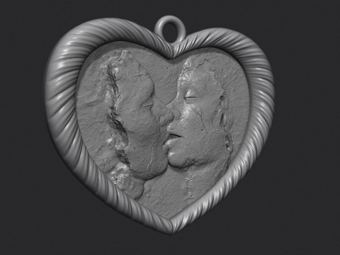 Kissing Couple pendant 3D 打印模型