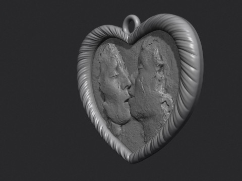 Kissing Couple pendant 3D 打印模型