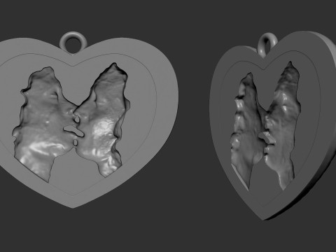 Kissing Couple pendant 3D 打印模型