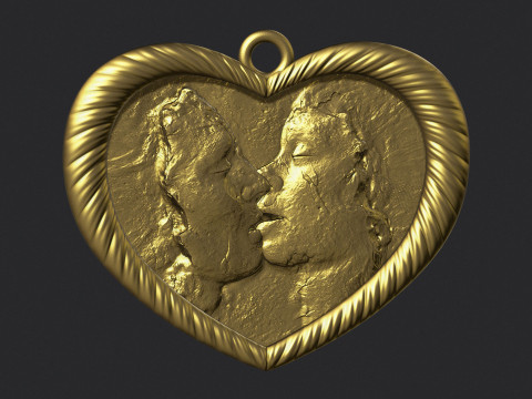 Kissing Couple pendant 3D 打印模型