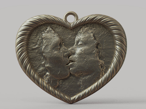 Kissing Couple pendant 3D 打印模型